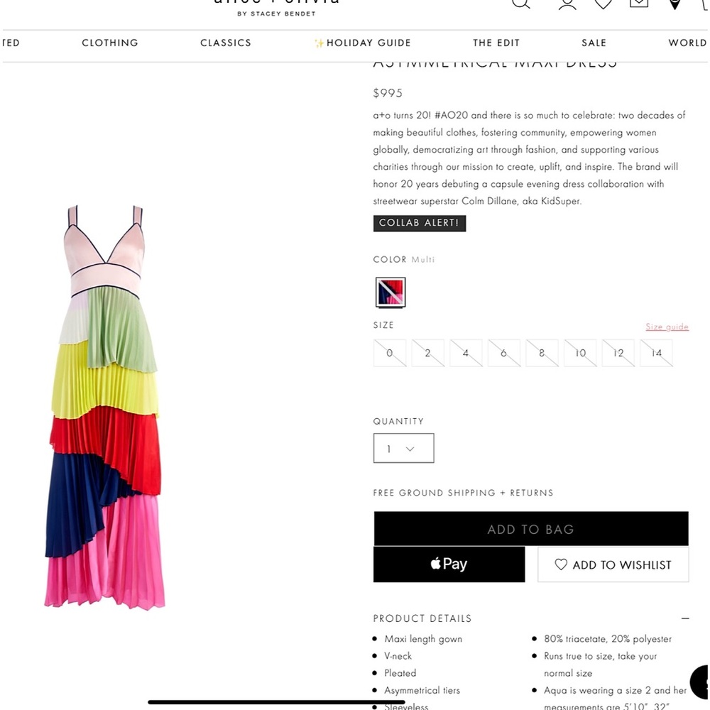 Alice + Olivia Multicolor Maxi Dress - Picture 3 of 16